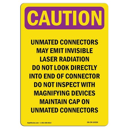 SIGNMISSION OSHA RADIATION Sign, Unmated Connectors May, 18in X 12in Decal, 18" H, 12" W, Portrait OS-CR-D-1218-V-10226